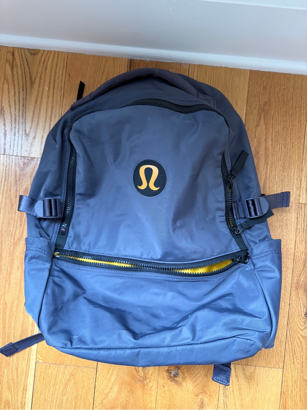lululemon athletica Men's Deep Blue Backpack with Yellow Accents